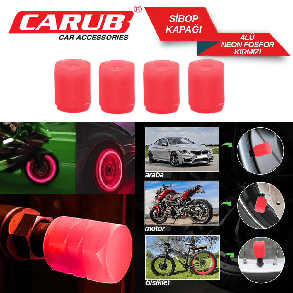 SiBOP KAPAGI NEON FOSFOR KIRMIZI 4 LÜ 1